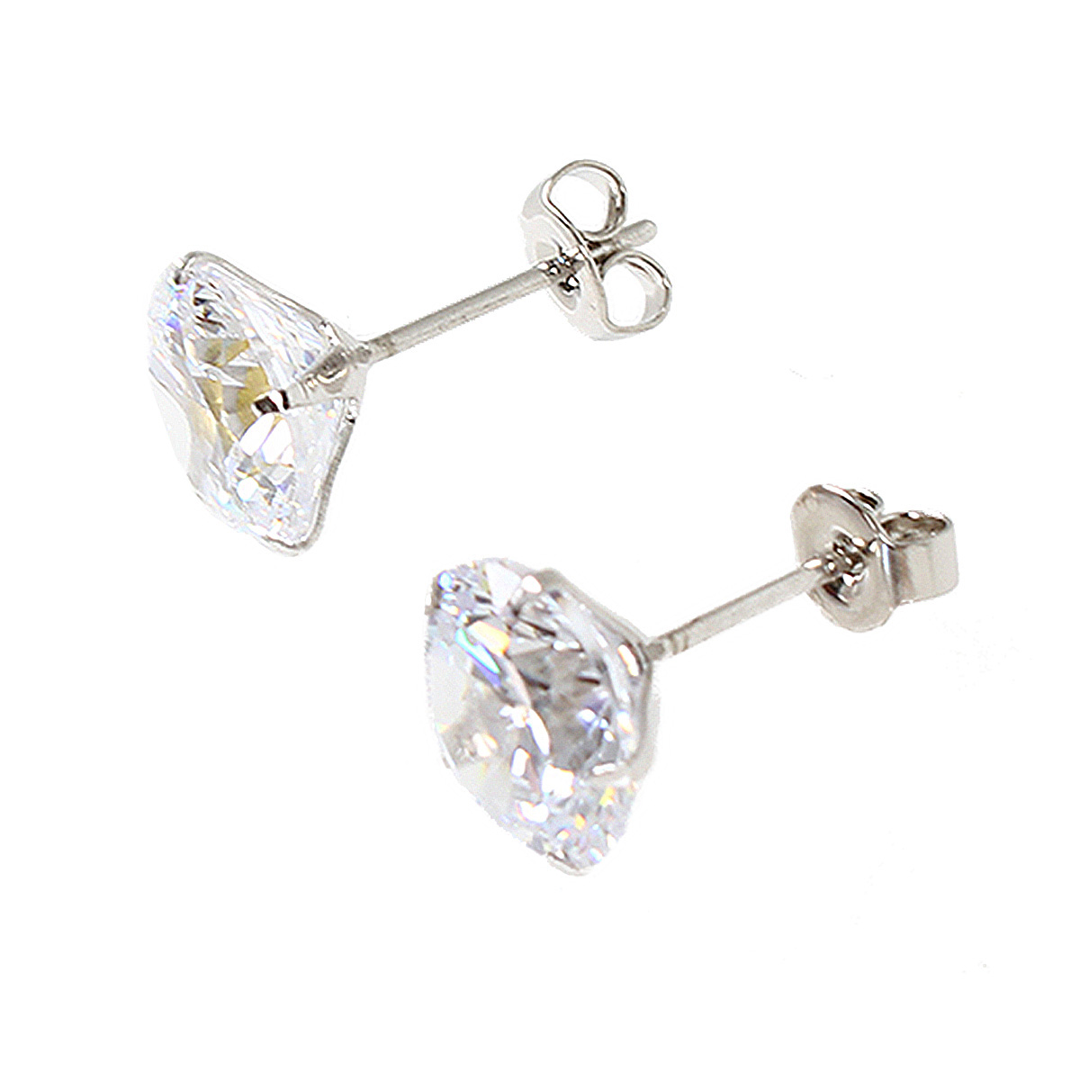 ピアス キュービックジルコニア K18金 or プラチナ加工 9mm 金属