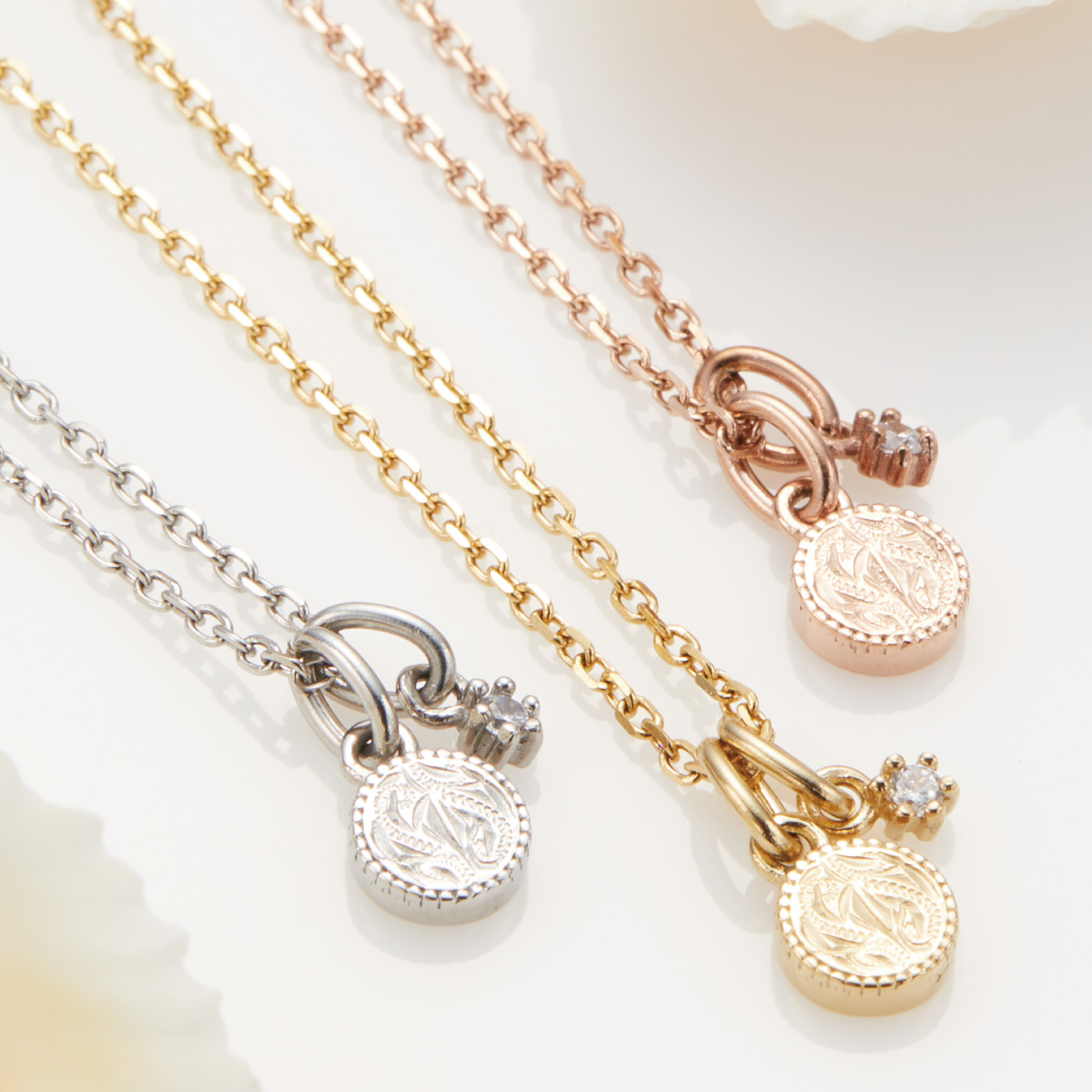 ネックレス ペンダント サージカルステンレス316L製 コイン ハワイアンジュエリー スクロール 金属アレルギー対応｜アクセサリーショップ PIENA