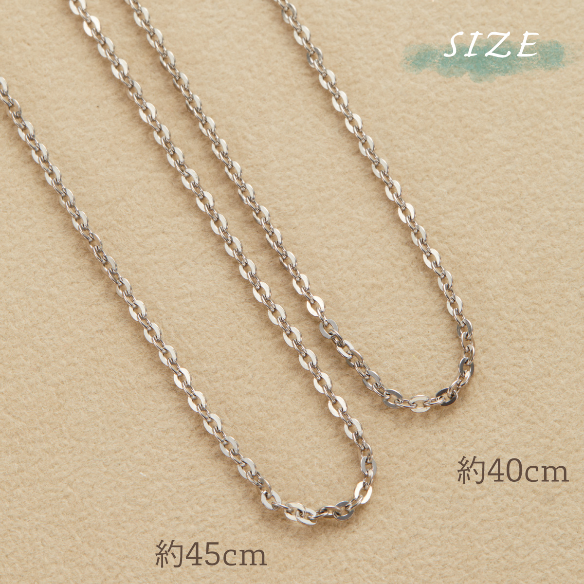 アズキチェーン ネックレス レディース 純チタン製 40cm 45cm 50cm 小豆 チェーンネックレス 爆買の画像