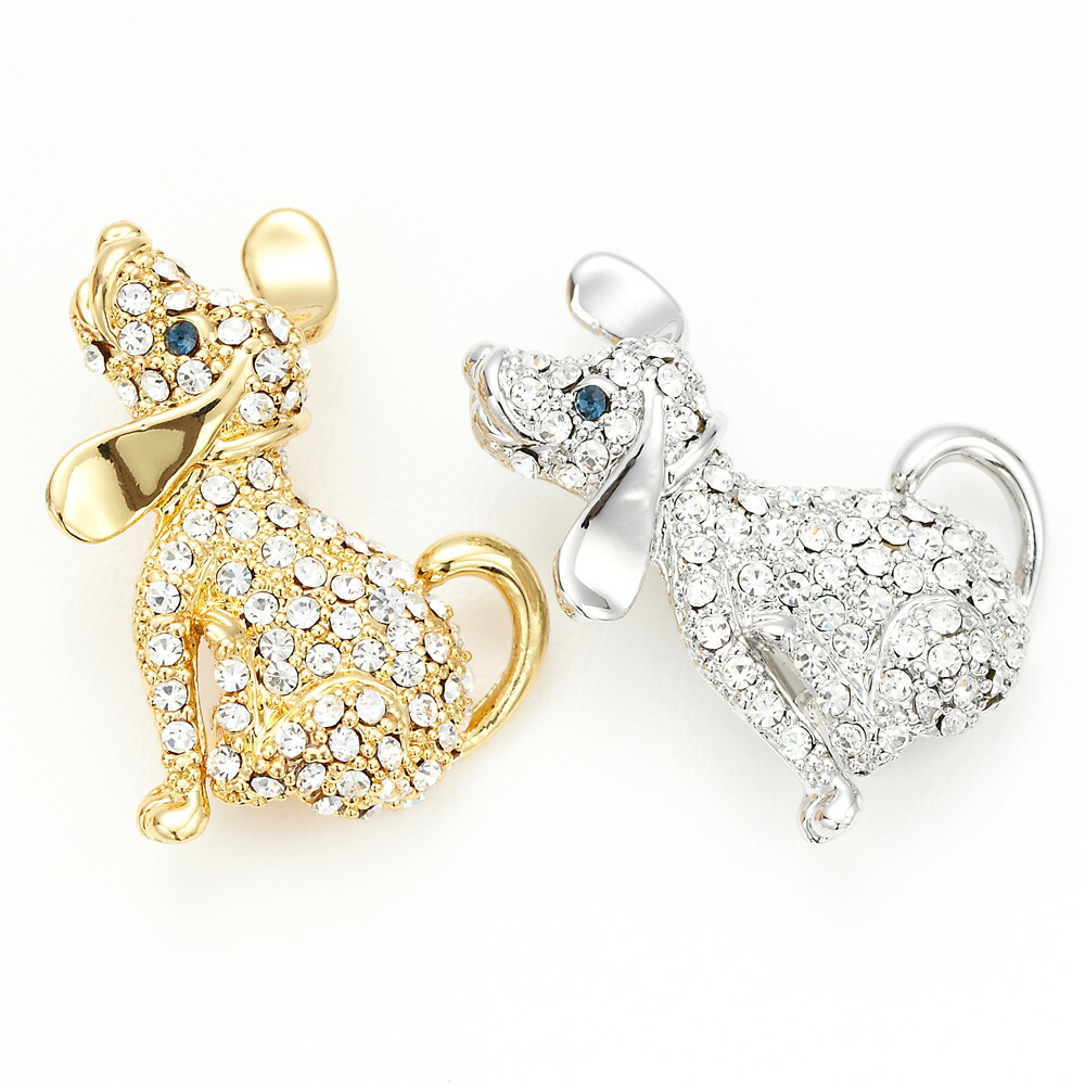 SWAROVSKI スワロフスキー 犬 ドッグ タックピン ピンブローチ パヴェ SWAROVSKI スワロフスキー 犬 ドッグ タックピン ピンブローチ