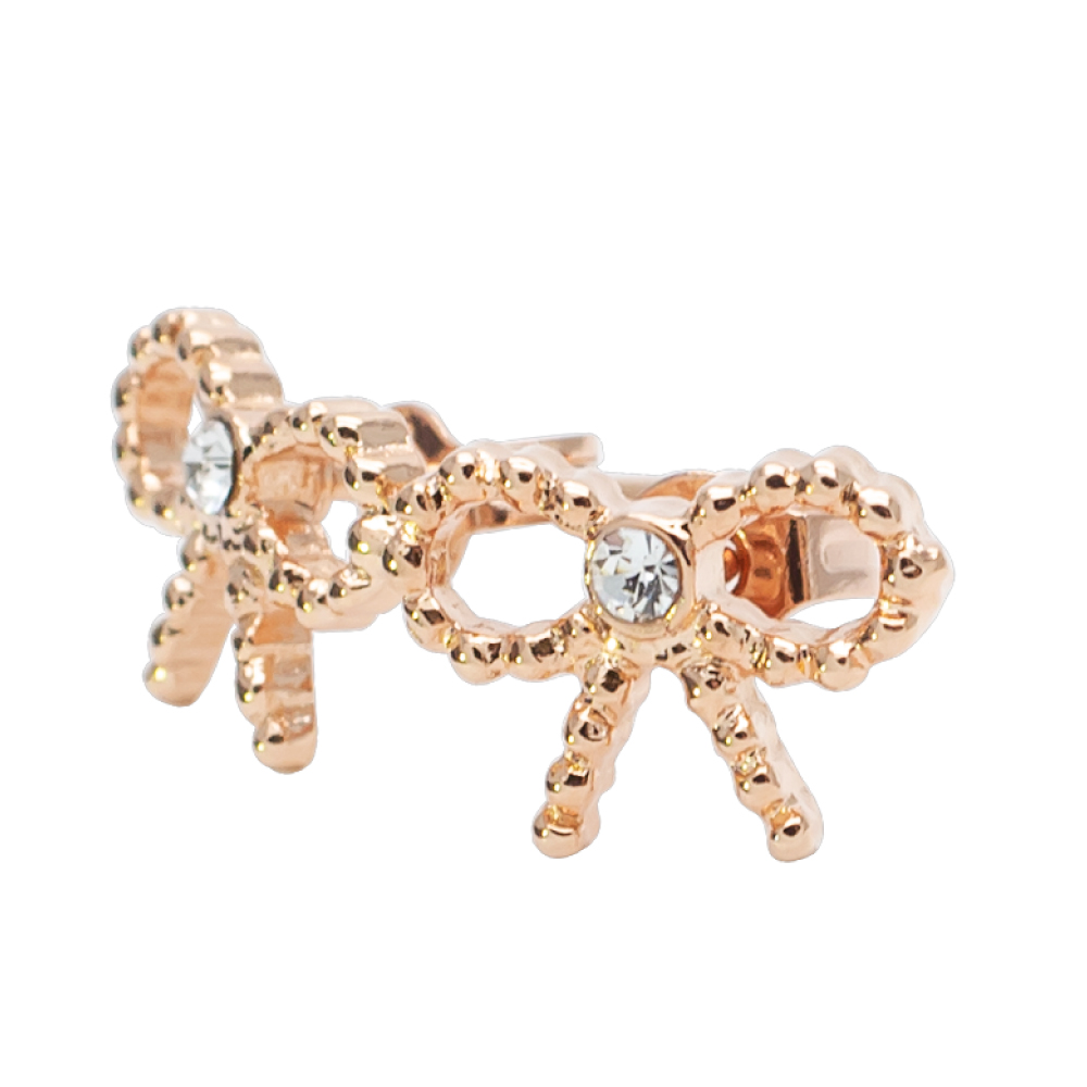 リボン型 ピアス フェミニンな耳元 ピンク ゴールド リボン型 ピアス フェミニンな耳元 ピンク ゴールド