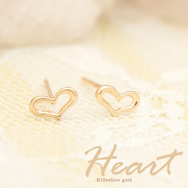 AHKAH❤︎ハートピアス　イエローゴールド　18k ハート ピアス | AHKAH / アーカー | 【公式】 | オフィシャルサイト