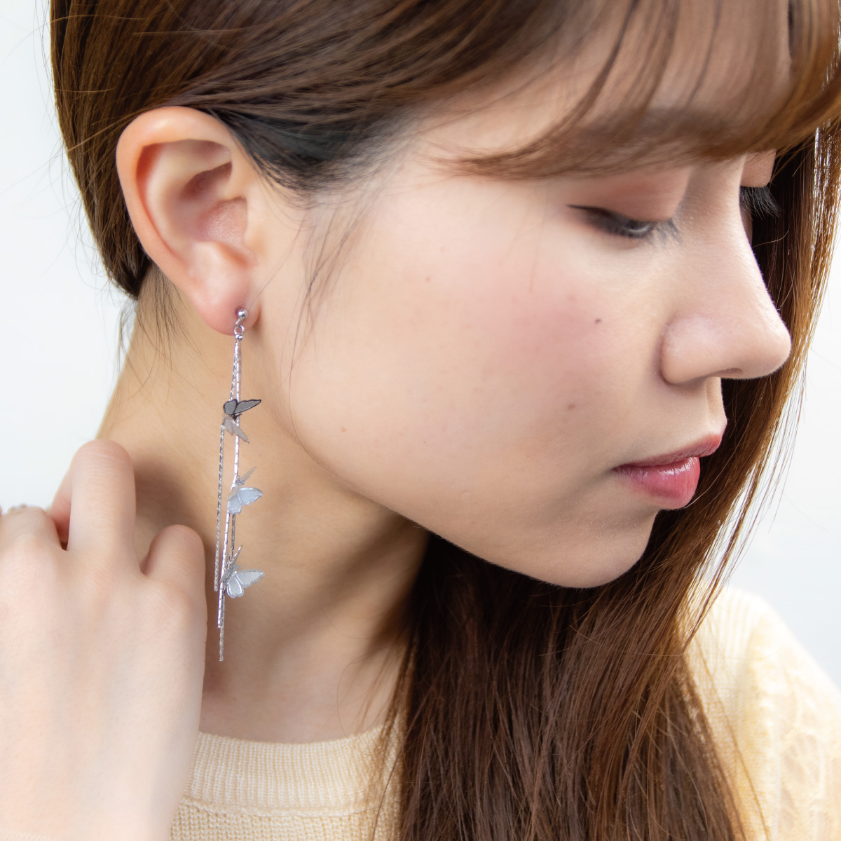 ピアス 金属アレルギー レディース 両耳用 樹脂ポスト スリムポスト 