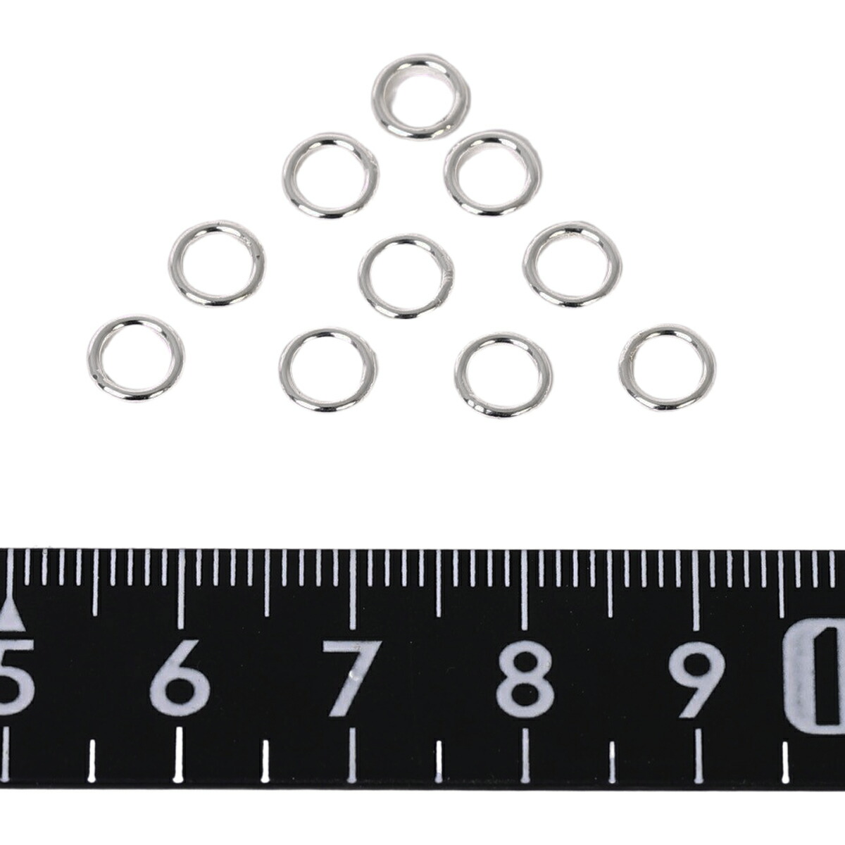 シルバー925 丸カン ロウ付け済み 0.89x6.0mm 10個 接続パーツ 金属