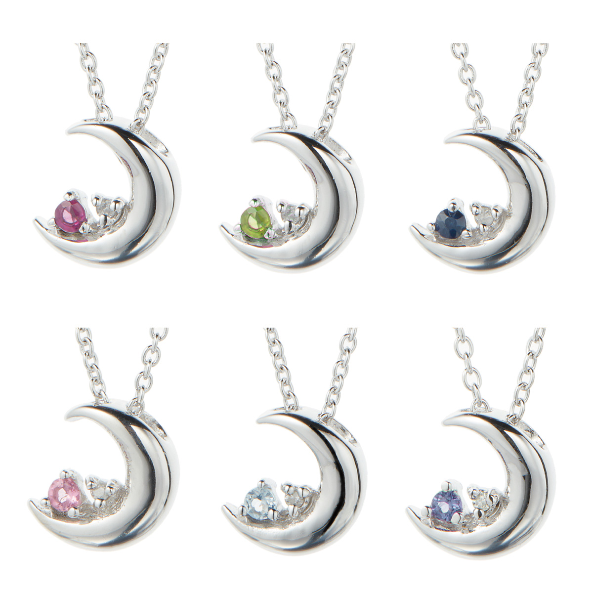 ムーンモチーフペンダントネックレス 誕生石とダイヤモンドをセッティング 爆買 |  | 13