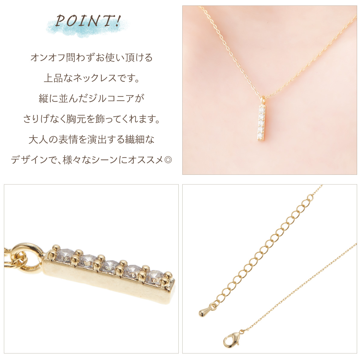 ネックレス ペンダント レディース ニッケルフリー キュービック