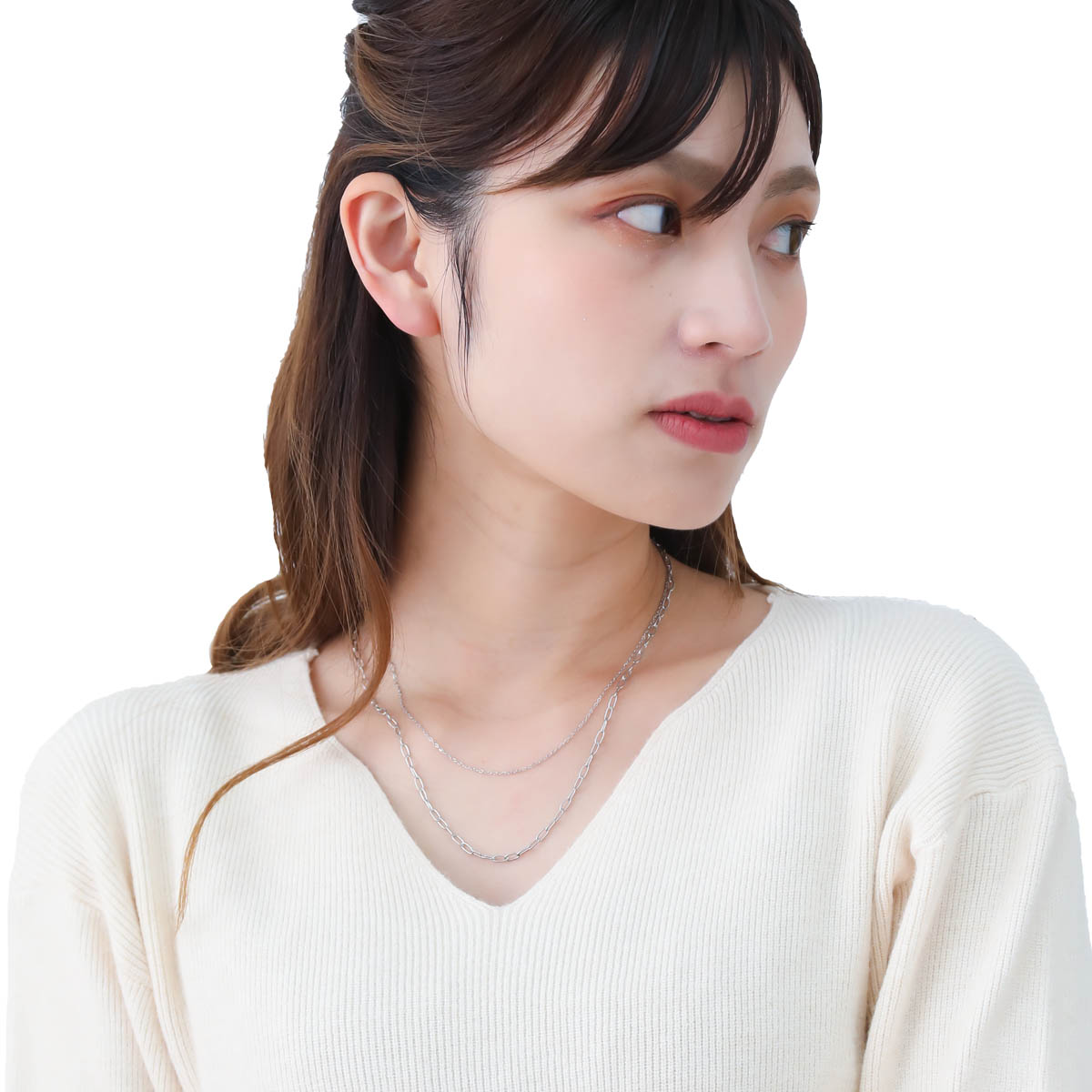 ネックレス ペンダント レディース サージカルステンレス製 ダブル 