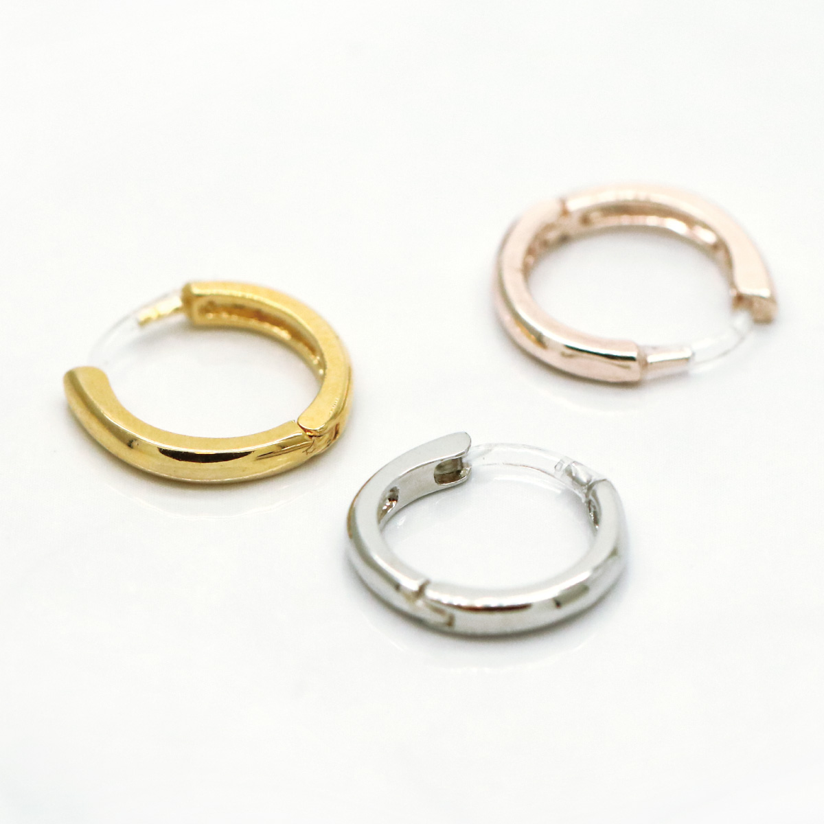 フープピアス 片耳用 1個売り 樹脂製ポスト 直径12mm ミニ