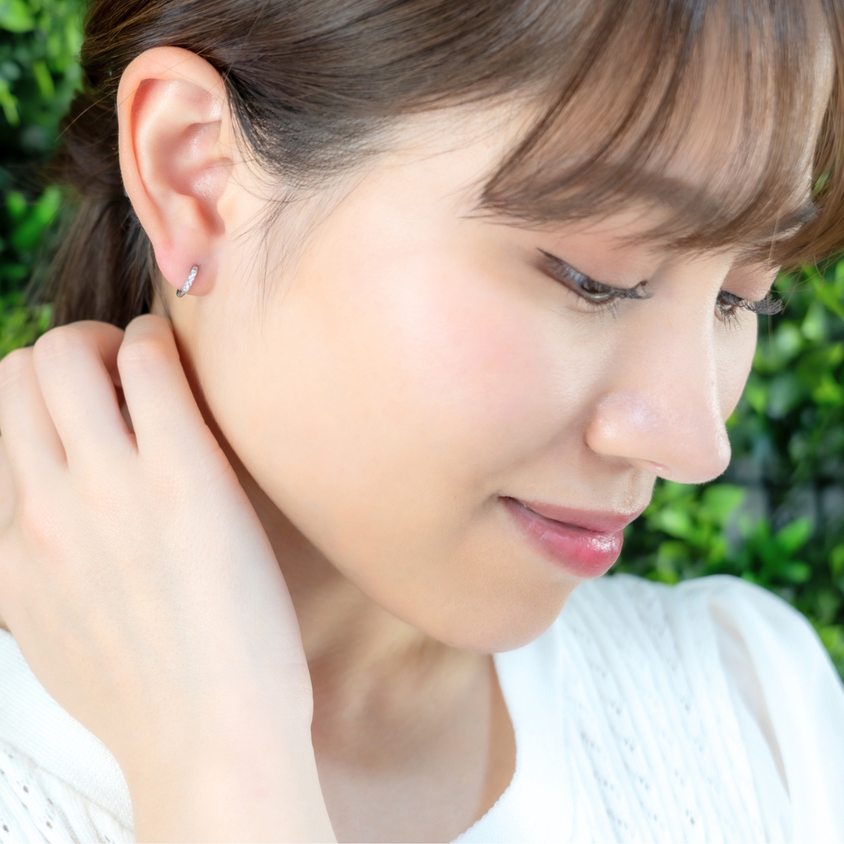 フープピアス 両耳用 サージカルステンレス キュービックジルコニア