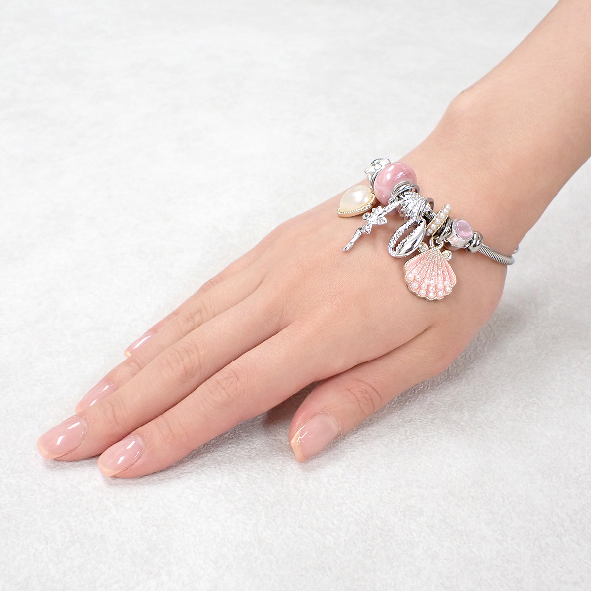 レディース アクセサリー チャームブレスレット バングル シェル