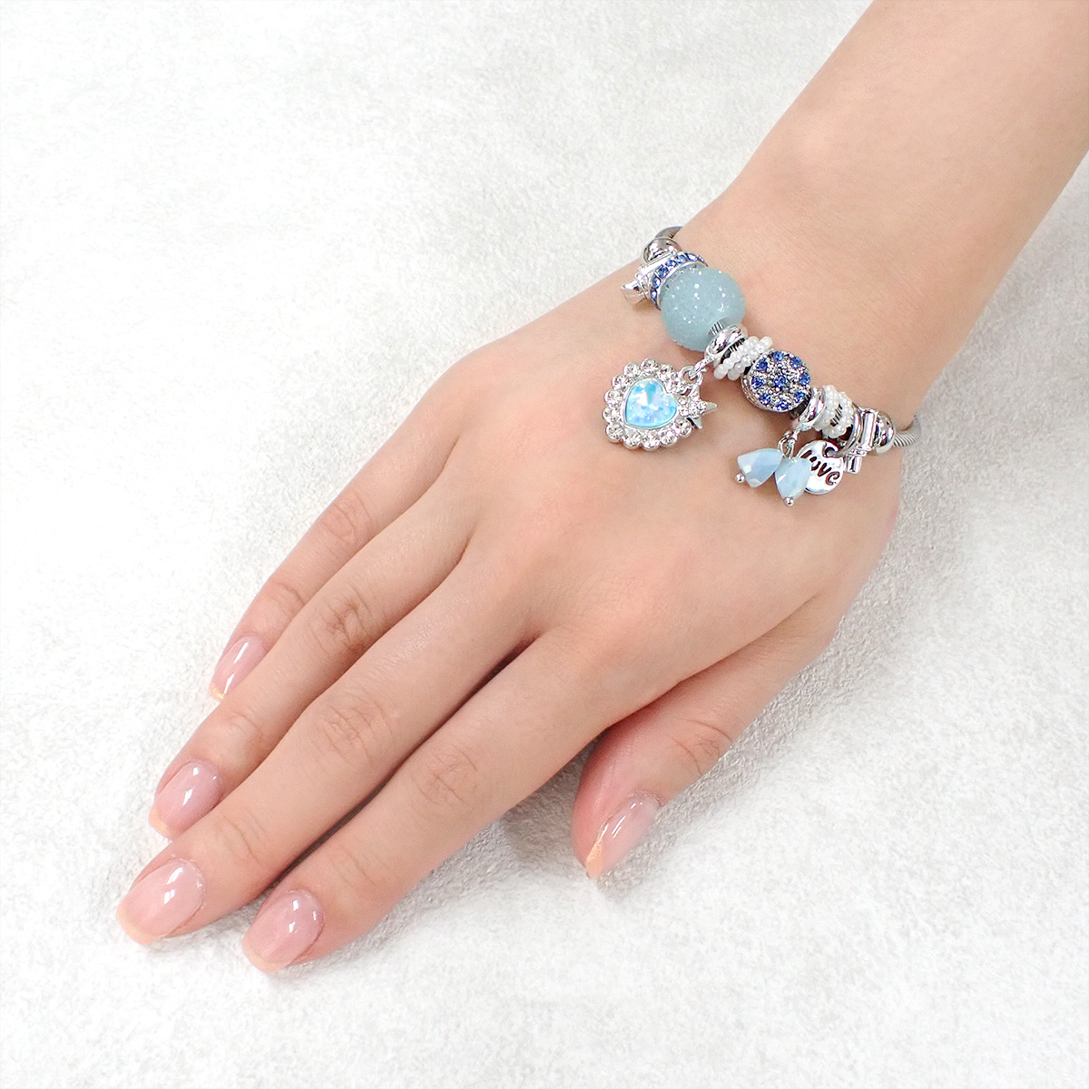 レディース アクセサリー チャームブレスレット バングル ハート 
