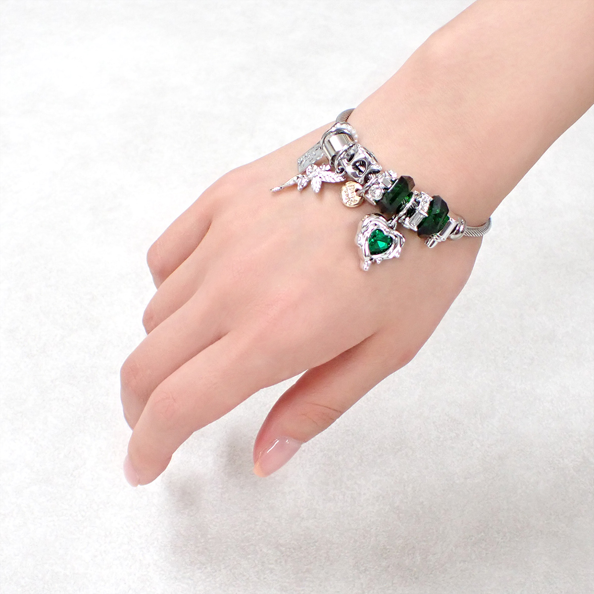レディース アクセサリー チャームブレスレット バングル ハート 