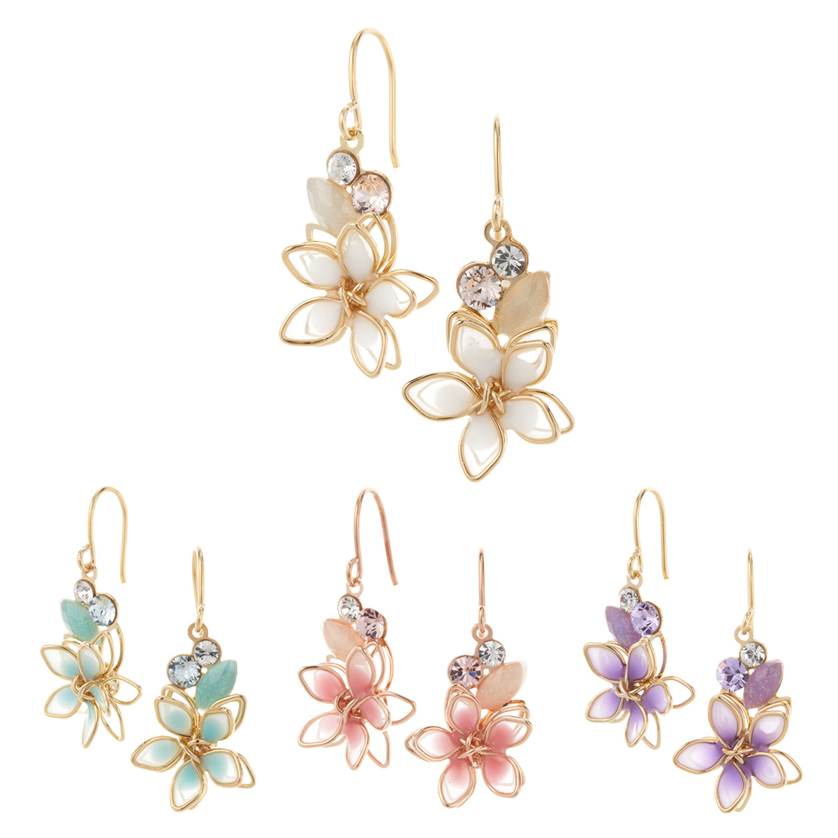 ピアス レディース 日本製 ステンレスフック 花 フラワーモチーフ 春