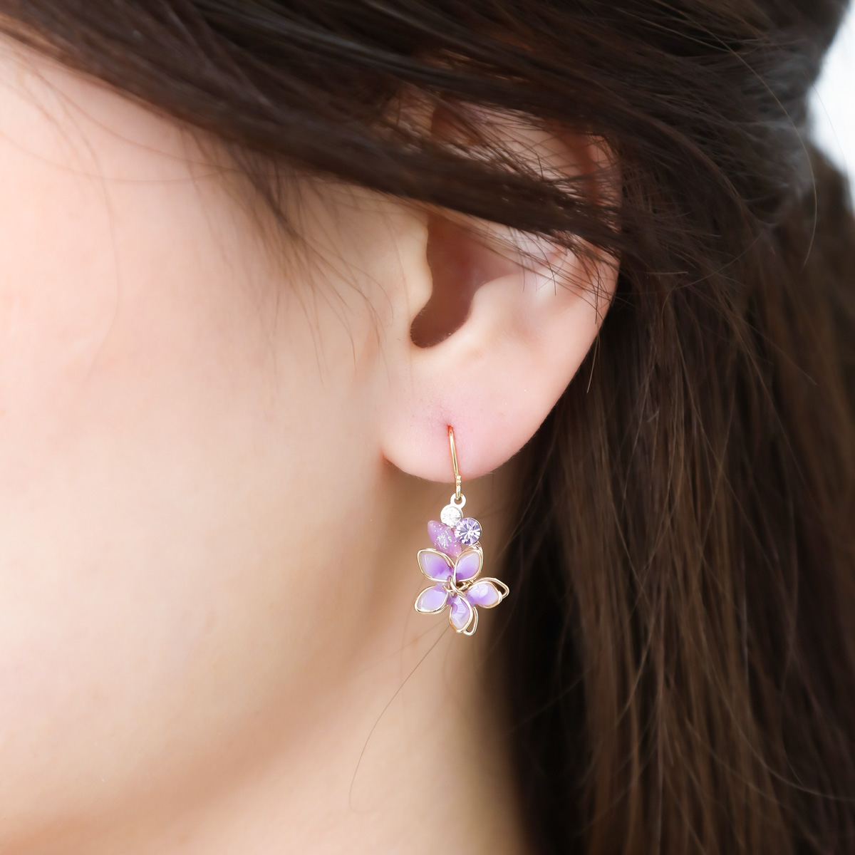 ピアス レディース 日本製 ステンレスフック 花 フラワーモチーフ 春