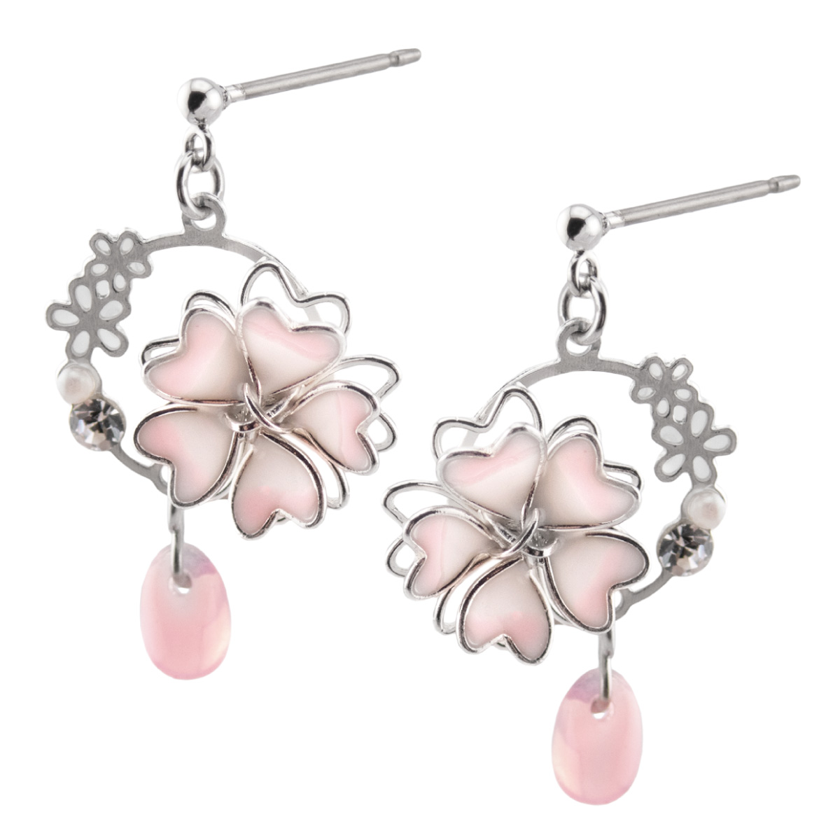 ピアス 金属アレルギー レディース 両耳用 チタン製ポスト 日本製 桜