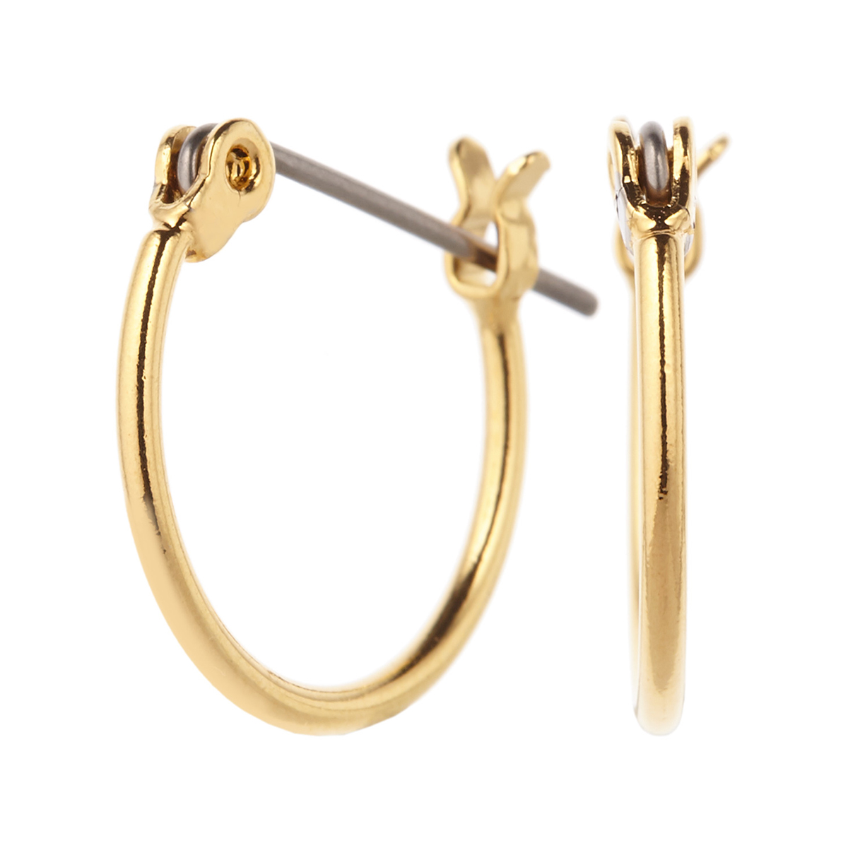 14k post スリーブ ワンタッチ リング ピアス フープピアス 輪っか リング ワンタッチ 20mm チタンポスト 金属