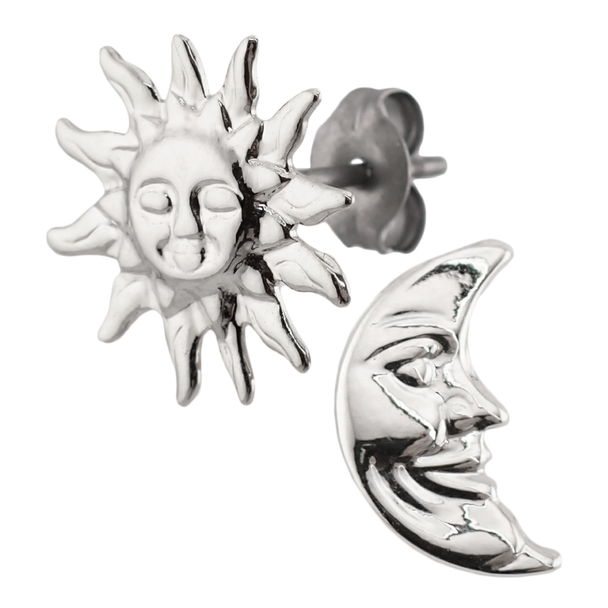 ピアス レディース チタン製ポスト 太陽 月 サン ムーン