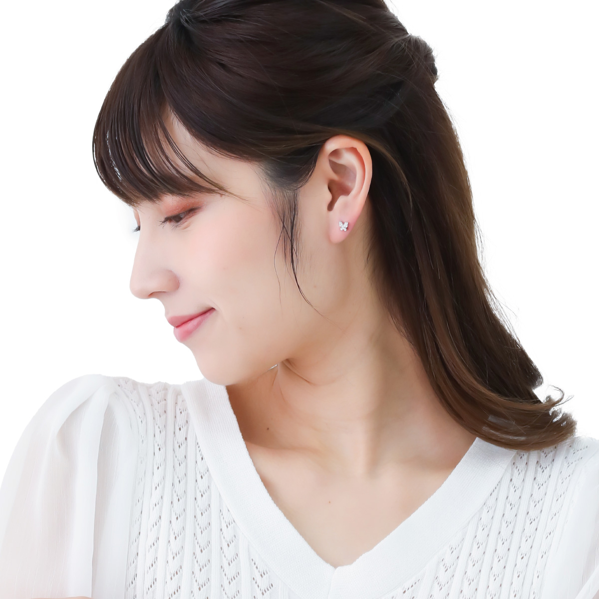 ピアス レディース 両耳用 チタン製ポスト ニッケルフリー ライン