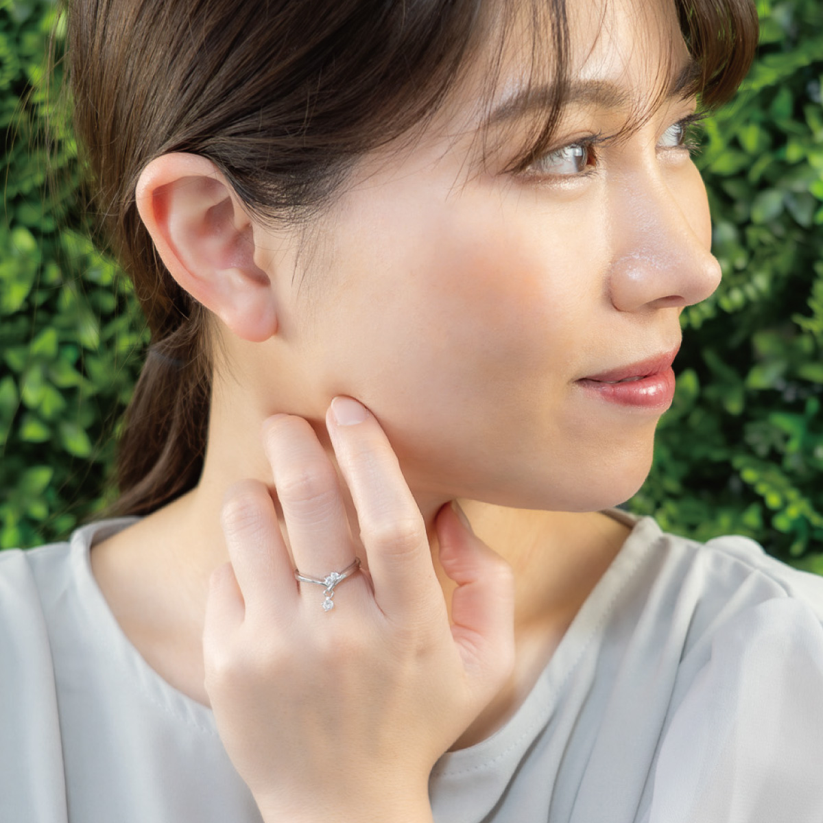 ピンキーリング 小指 日本製 ニッケルフリー フリンジストーン 華奢