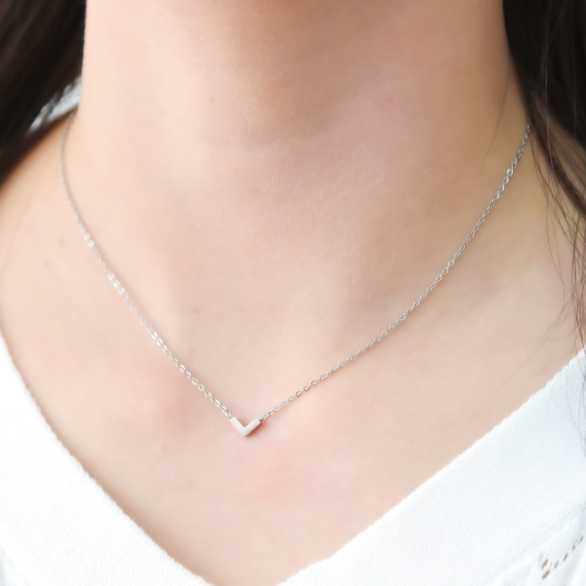 V字型 ブラック ネックレス クロスネックレス ステンレス チェーンネックレス メンズ ブラック 黒