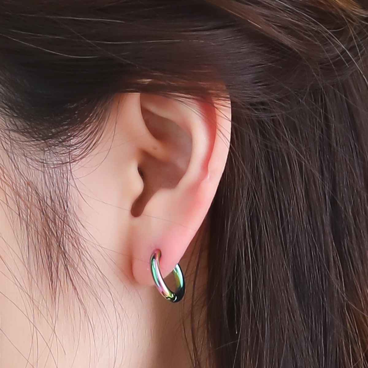 Chrysoprase グラデーション フープ ピアス ハワイ BellaAnela Chrysoprase グラデーション フープ ピアス ハワイ BellaAnela
