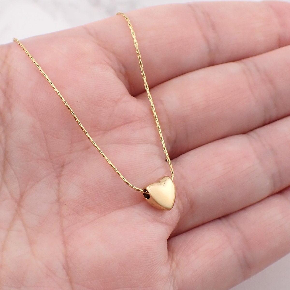 ネックレス サージカルステンレス ハート シンプル チェーン45cm