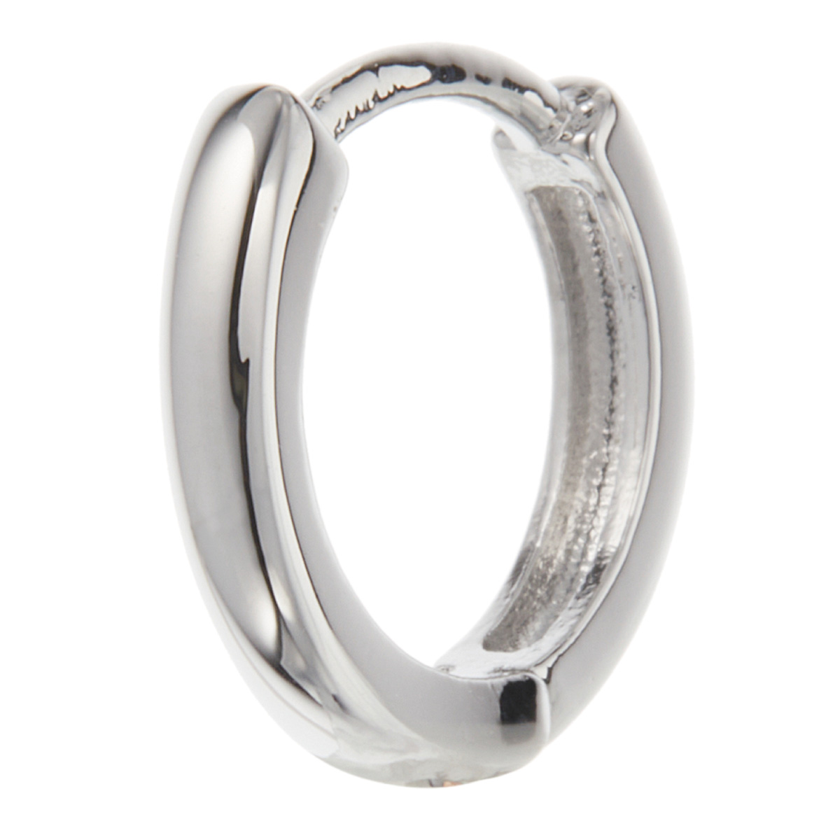 035PC【ぷっくり】フープピアス 三日月 SV925 シルバー プラチナ仕上げ