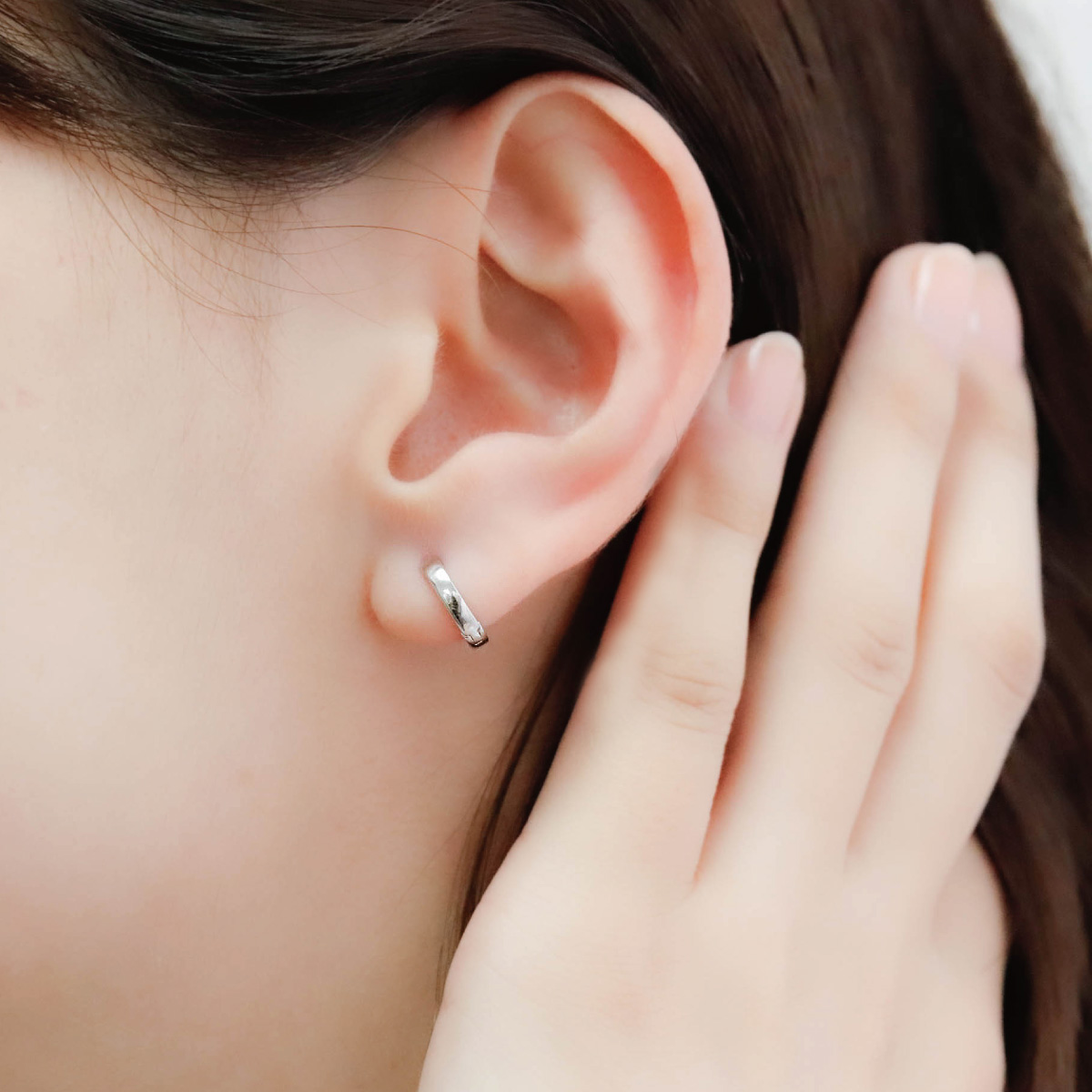 ピアス フープ レディース 両耳用 シルバー925 ロジウムコーティング