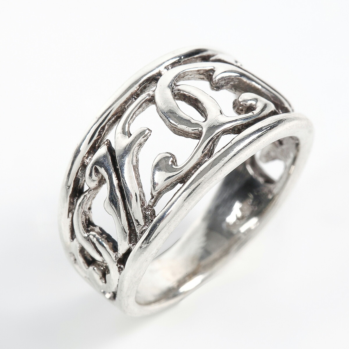 甲丸唐草模様リング W 925シルバー | Voyage Jewelry Japan
