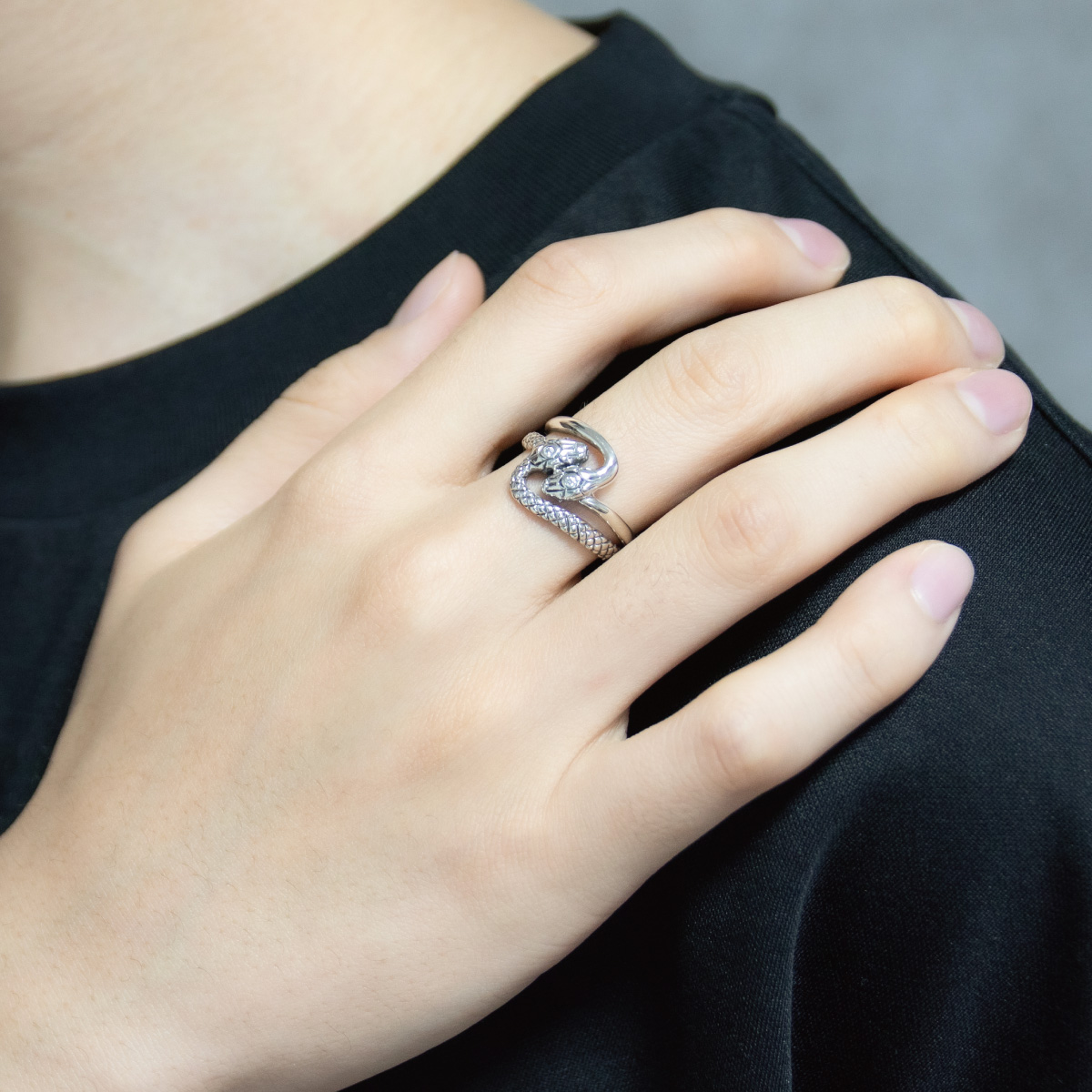 リング メンズ レディース シルバー925 キュービックジルコニア ヘビ