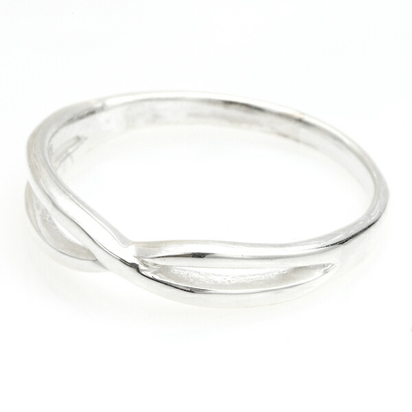 リング 指輪 シルバー925製 スタンダード ピンキー 中央でクロス
