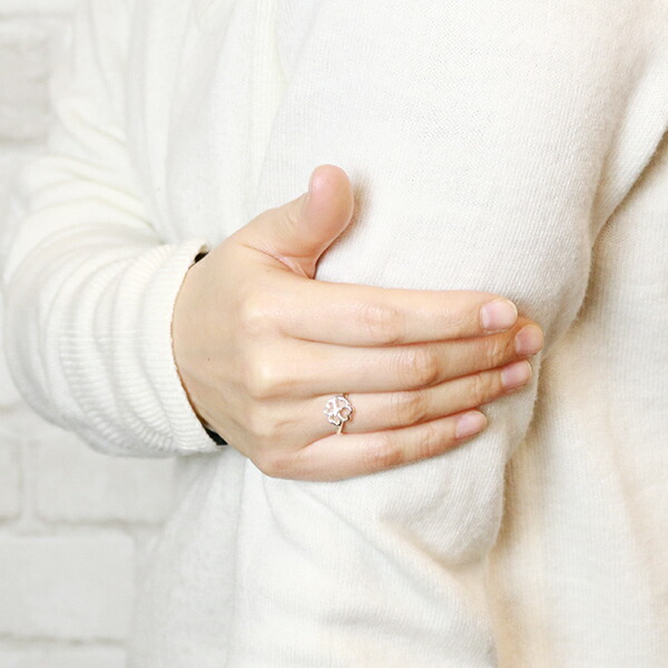 レディースリング シルバー925製 ピンキー ピンクキュービック