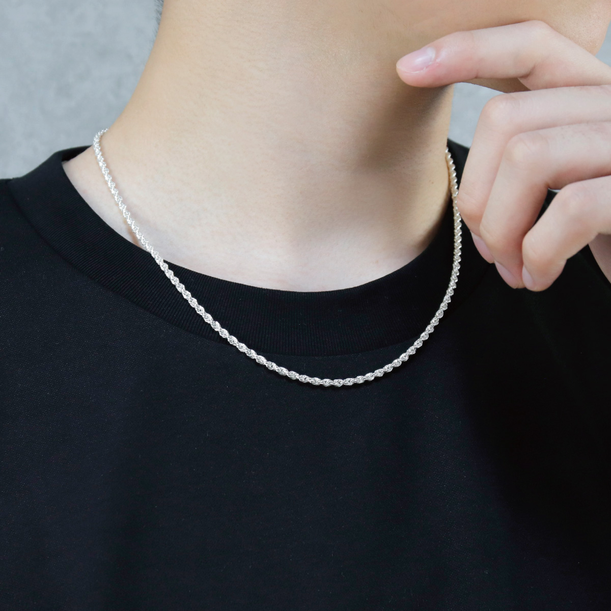 e.m. イーエム シルバーチェーンネックレス L 50cm メンズ レディース SILVER925 LOVEチェーンネックレス/レディース/メンズ/ギフト