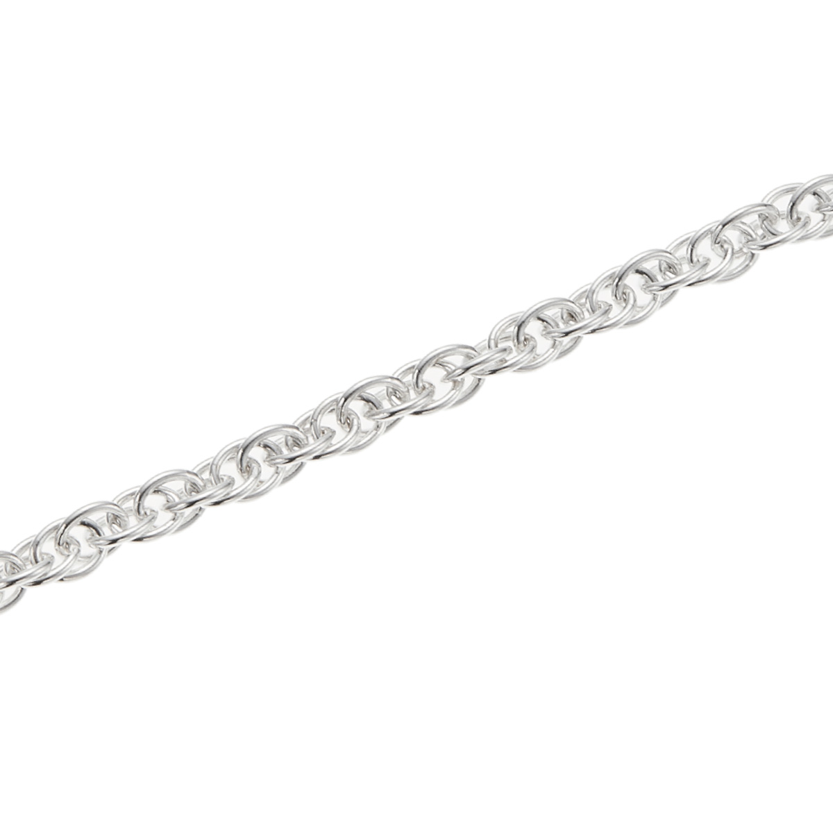 ネックレス チェーン 50cm レディース メンズ シルバー925 ダブル小豆 太さ3mm ロープチェーン 光沢 金属アレルギー対応 爆買の画像