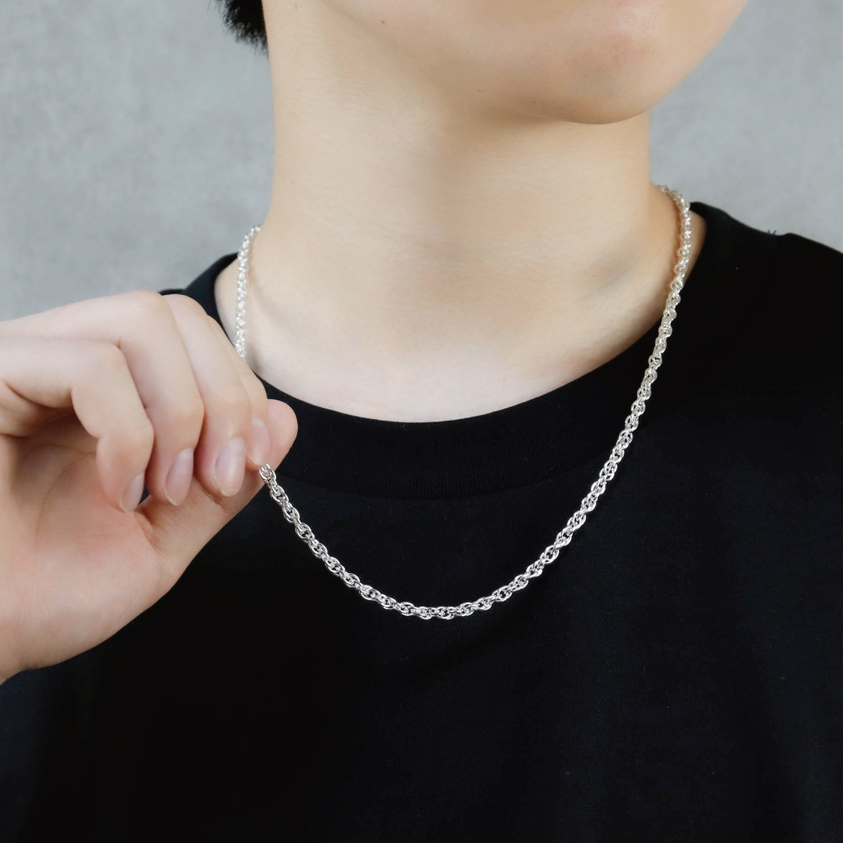 ネックレス チェーン 60cm レディース メンズ シルバー925 ダブル小豆