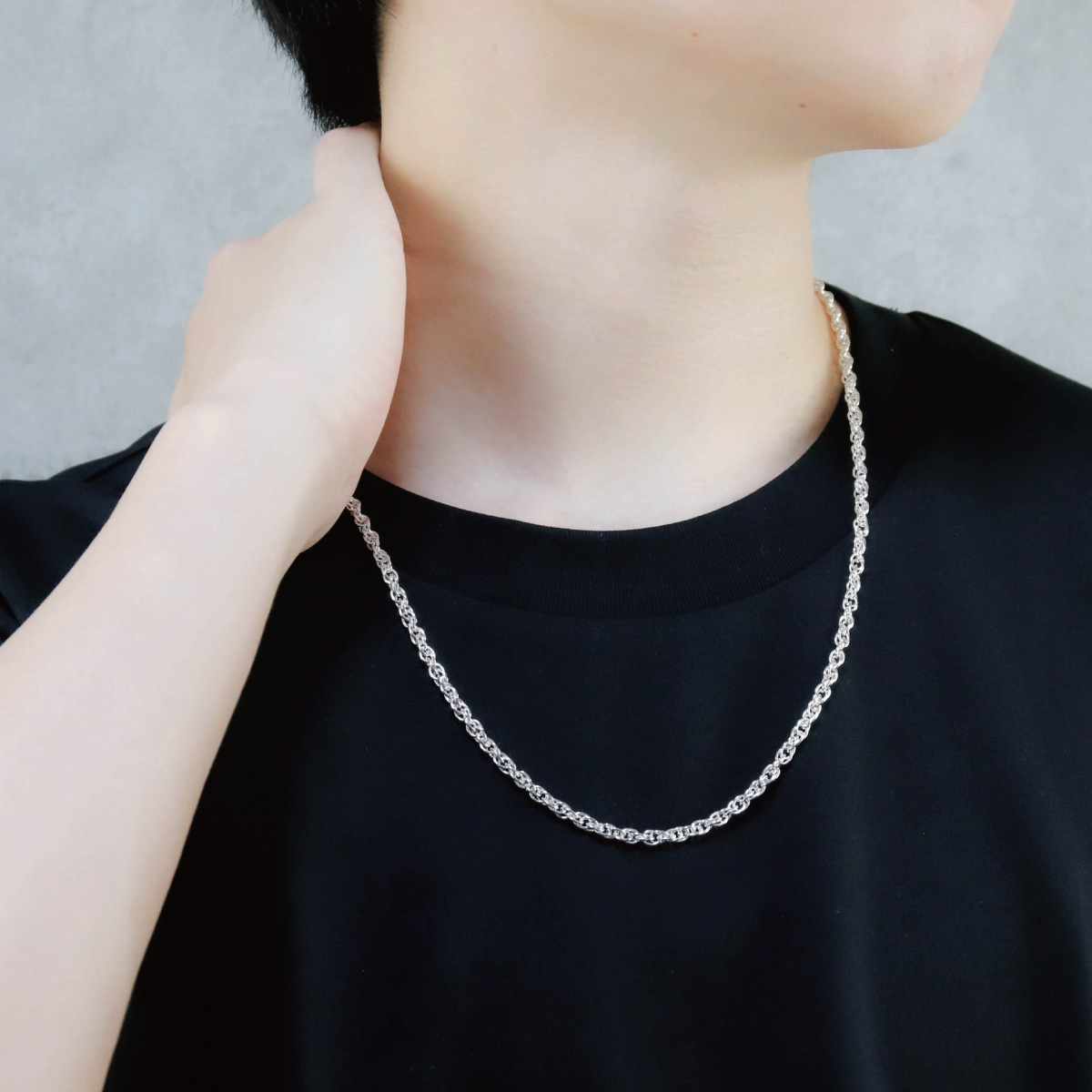 ネックレス チェーン 60cm レディース メンズ シルバー925 ダブル小豆
