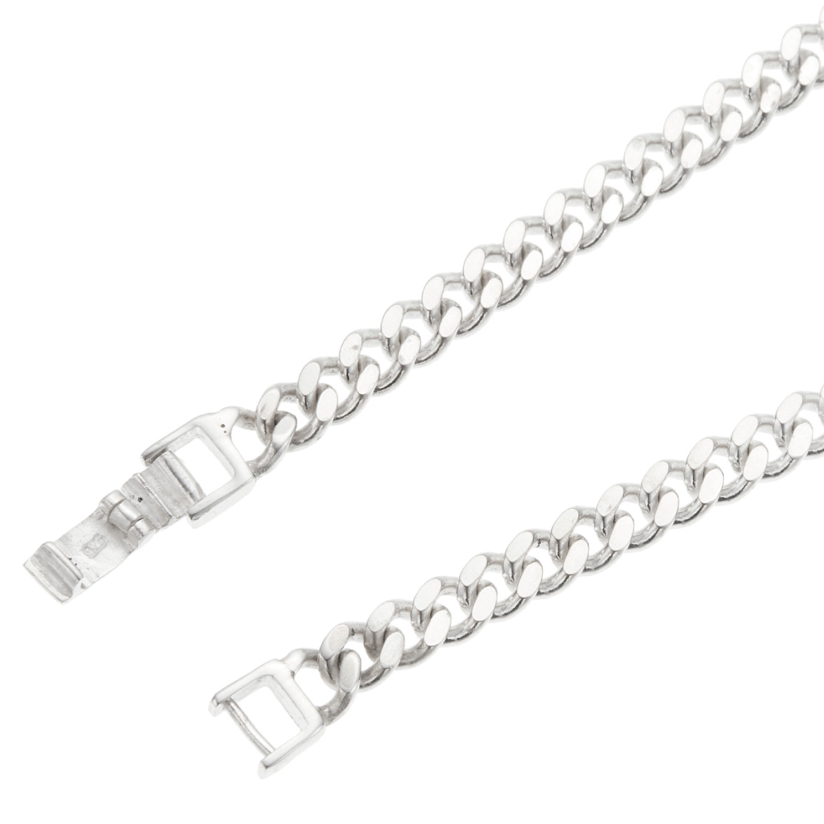 ネックレス チェーン メンズ シルバー925 喜平 キヘイ 60cm ロング 2面カット 中折れ式金具 留め具 チェーンネックレス 金属アレルギー対応 爆買の画像