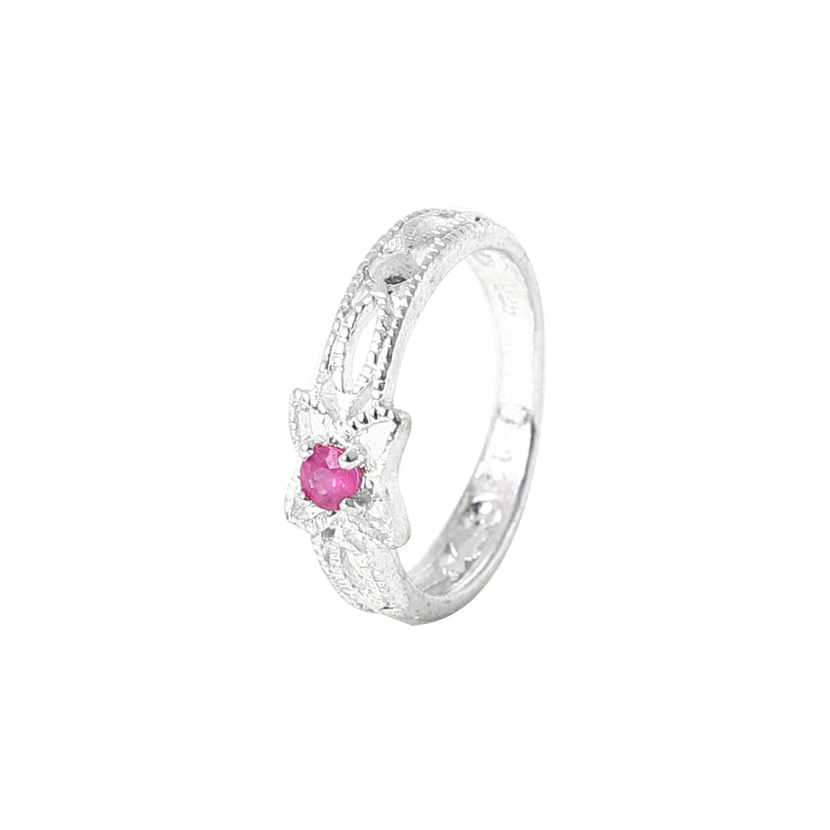 @ スタールビー 指輪 宝石 ストーン シルバー リング ring ピンク ヴィンテージ ピンク スター ルビー リング、女性用スターリング