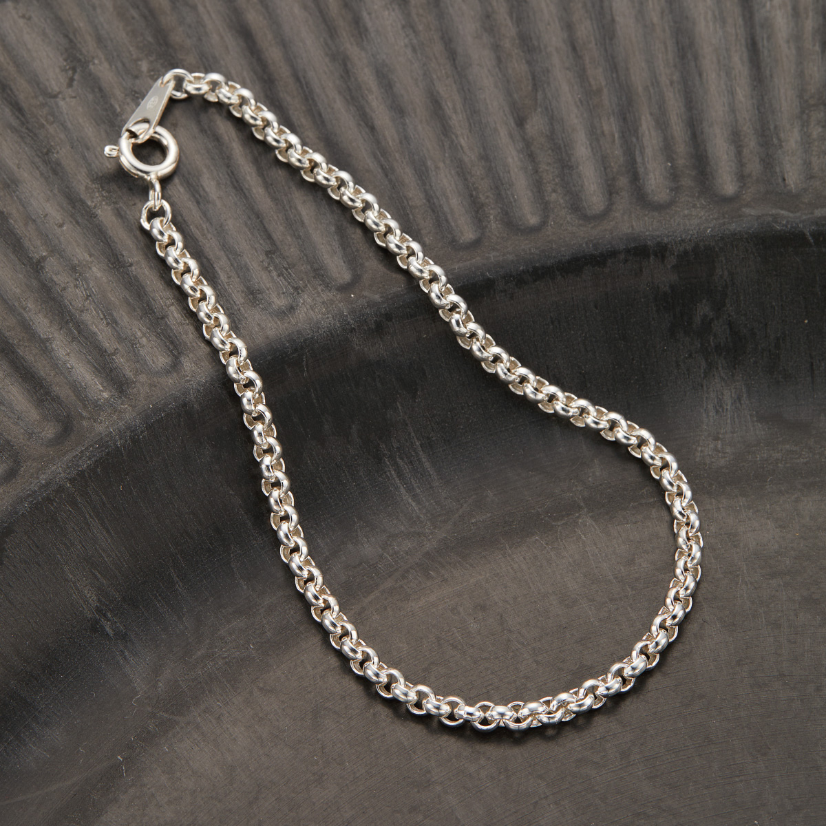 ブレスレット レディース シルバー925 18cm ロールチェーン 甲丸 ブレスレット レディース シルバー925 18cm ロールチェーン 甲丸