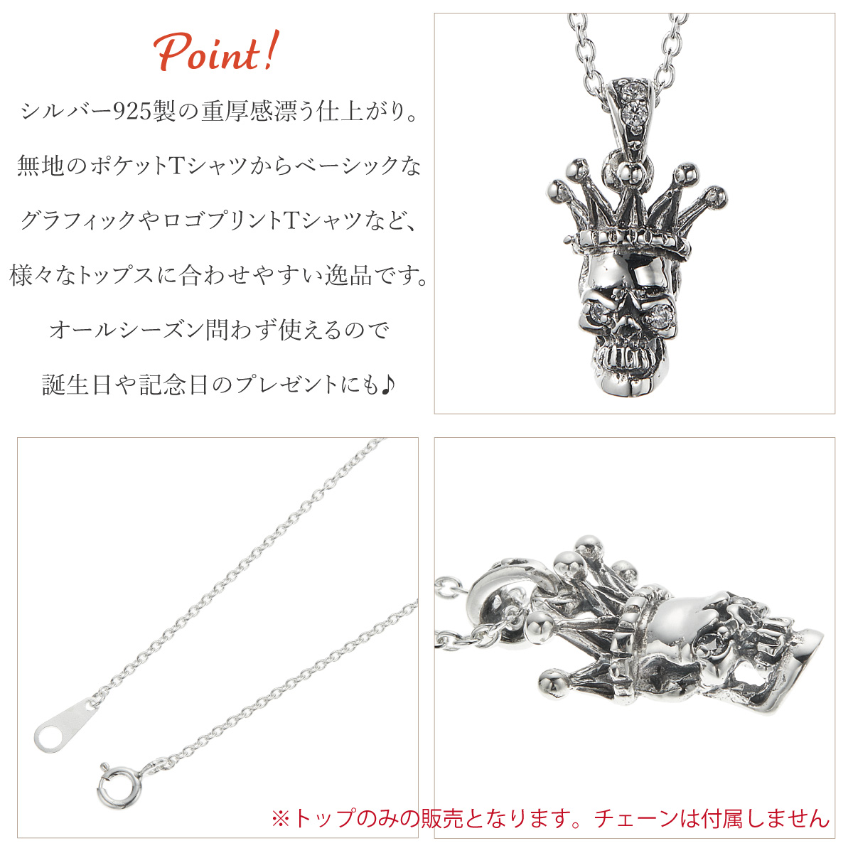 ペンダントトップ ネックレストップのみ メンズ シルバー925