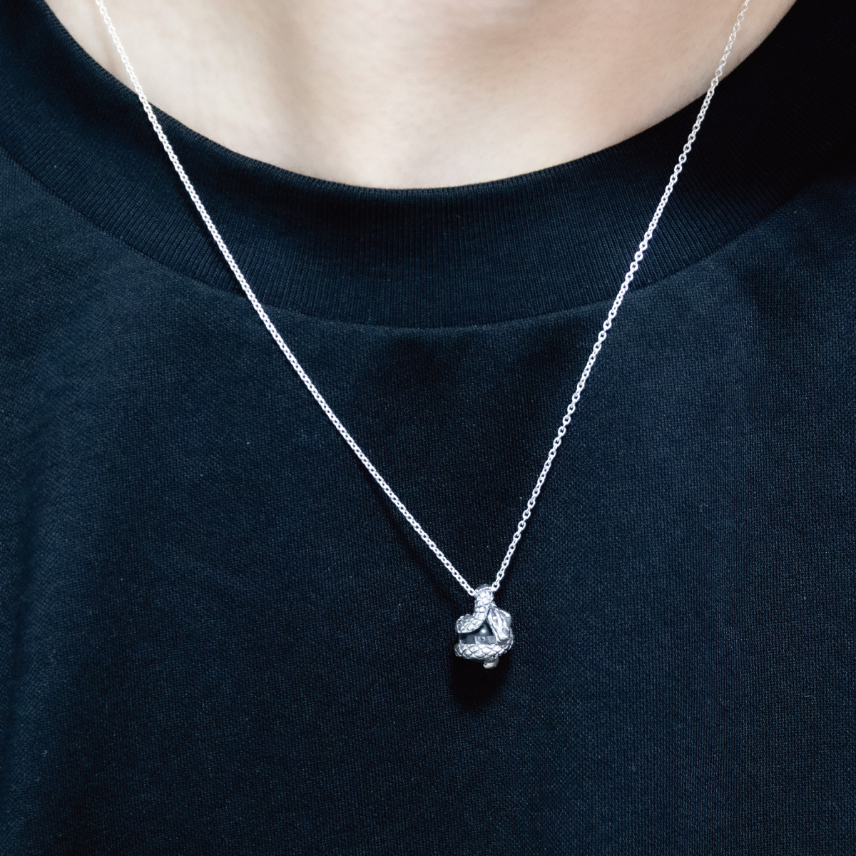 ネックレスとピアス 2点セット ペンダント フープピアス メンズ レディース 両耳用 シルバー925 水晶 蛇 ヘビ 動物 爬虫類 スネーク 爆買の画像