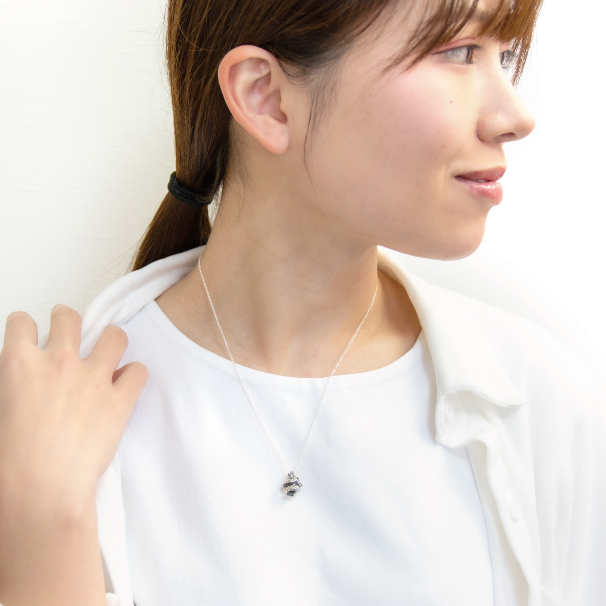 ネックレス ペンダント メンズ シルバー925 水晶 ミニ 小ぶり ヘビ