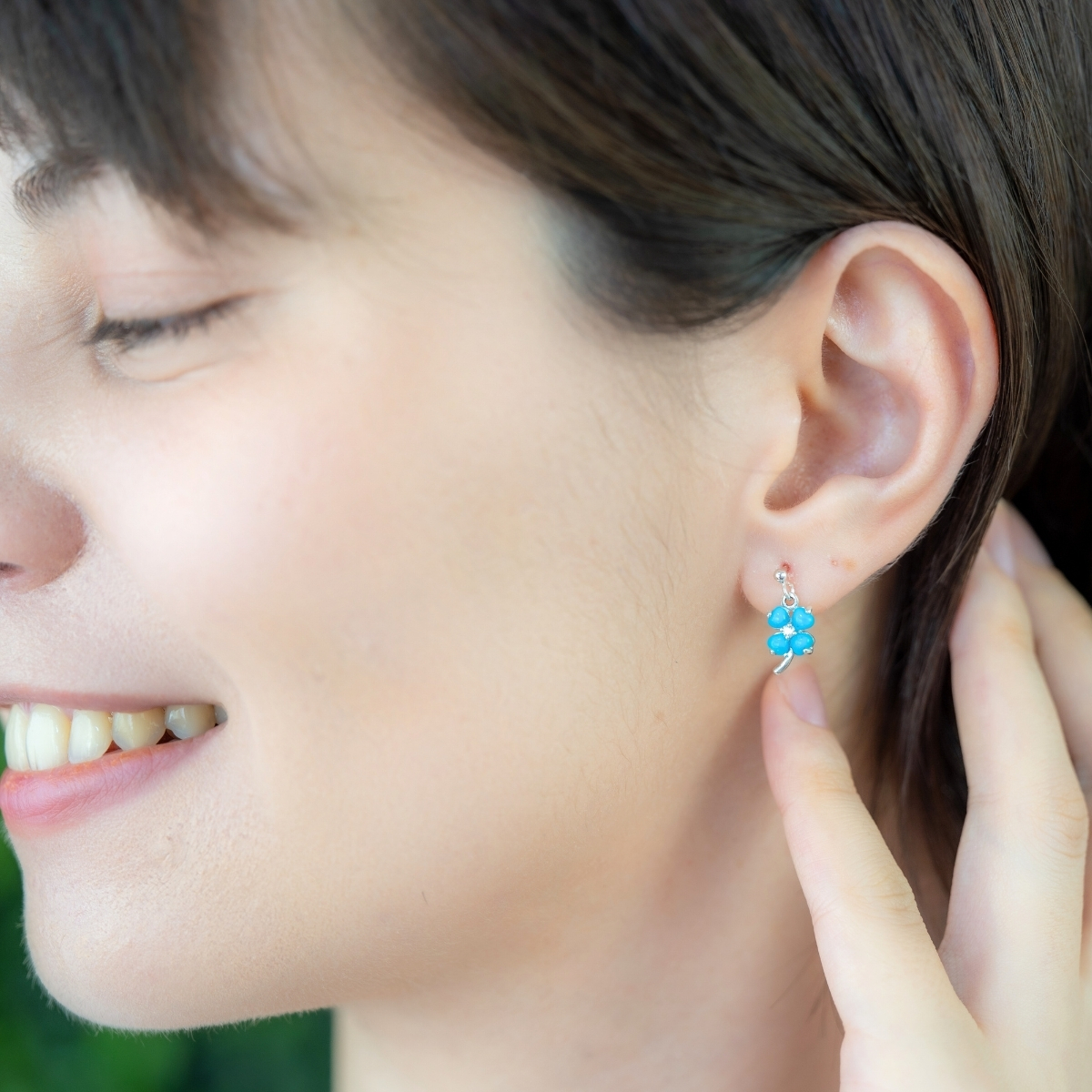 ネックレスとピアス 2点セット シルバー925 ネリターコイズ クローバー