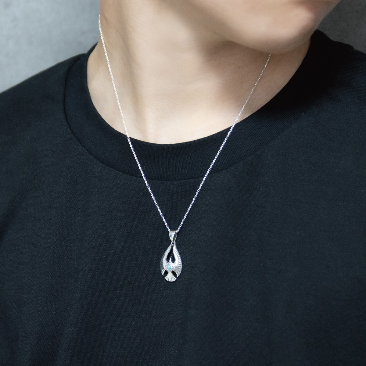 HOLLYWOOD RANCH MARKET シルバーネックレス　ターコイズ　鳥 ネックレス ペンダント メンズ レディース シルバー925
