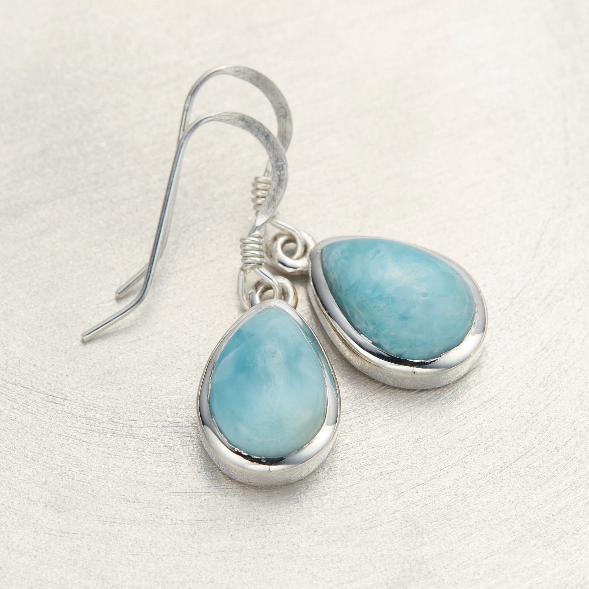 ピアス フック レディース 両耳用 シルバー925 ラリマー 天然石