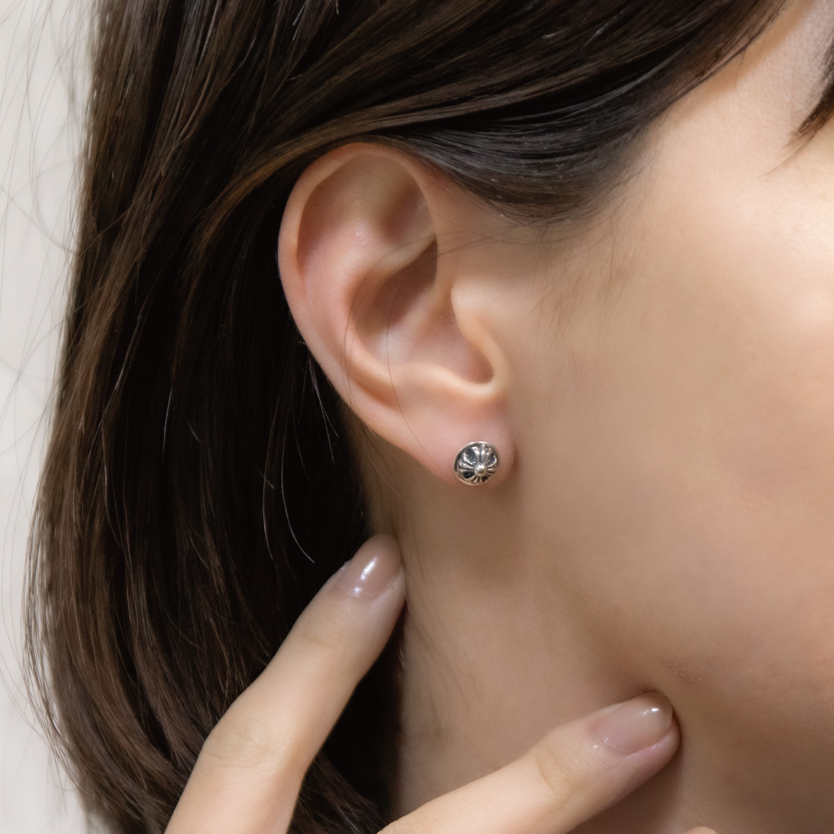 ピアス メンズ レディース 両耳用 シルバー925 燻し ラウンド 丸型