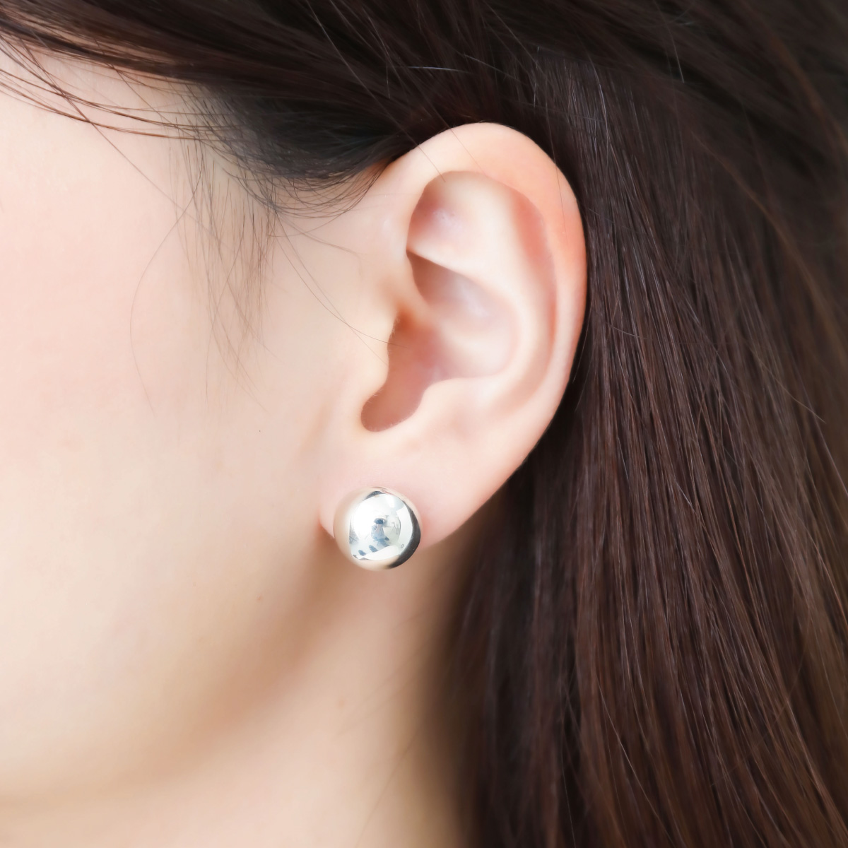 4°C シルバー925 ラウンド型ピアス