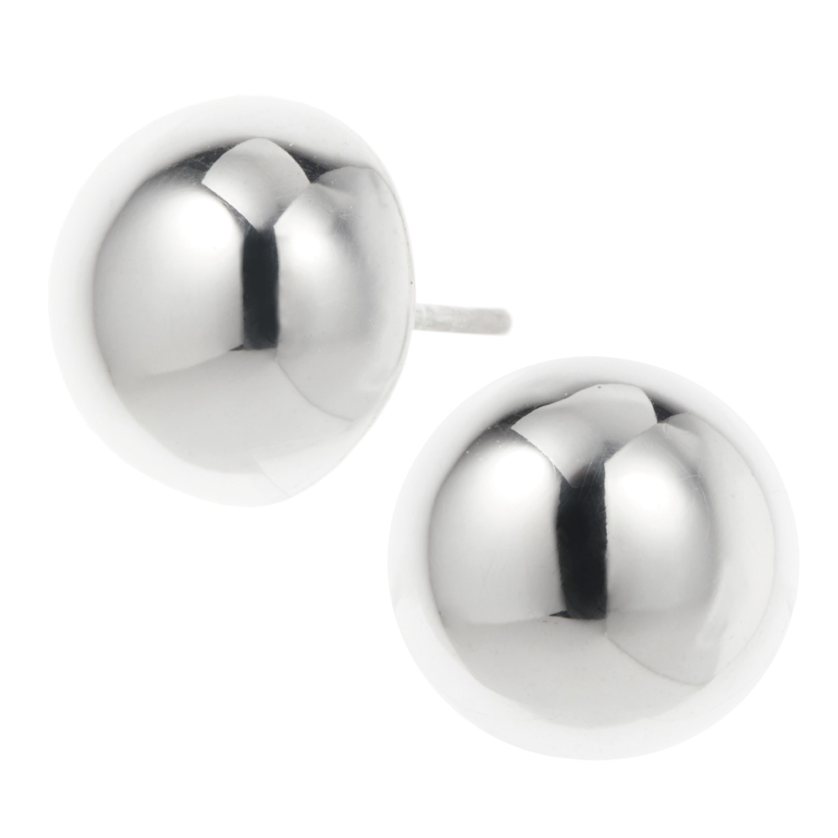 ピアス シルバー925 ラウンド 半円 半球体 12mm シンプル 光沢 金属