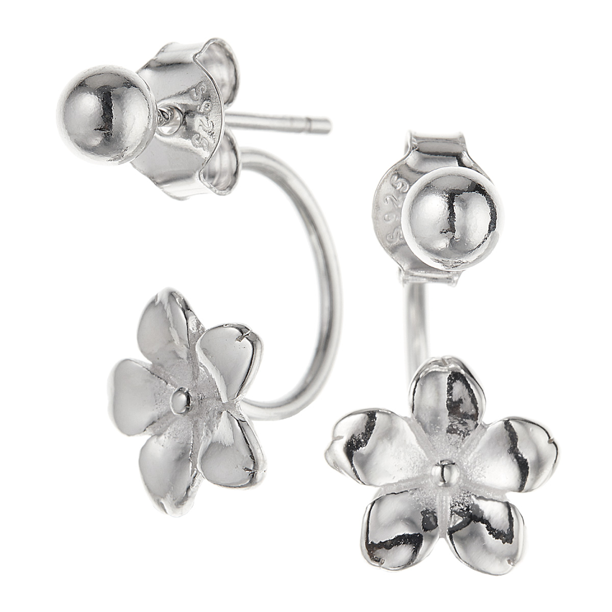 ピアス レディース 両耳用 シルバー925 花 フラワー バックキャッチ C
