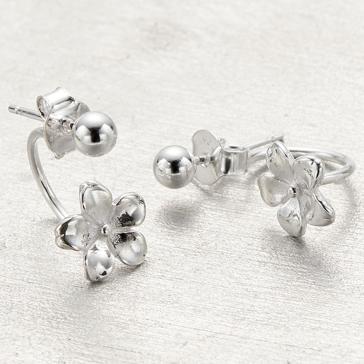 ピアス レディース 両耳用 シルバー925 花 フラワー バックキャッチ C